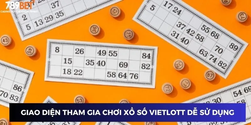 Giao diện tham gia chơi xổ số Vietlott dễ sử dụng